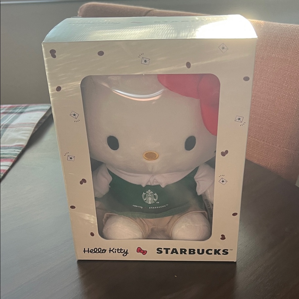 Starbucks Hello Kitty Plush with Red Bow and Green Apron